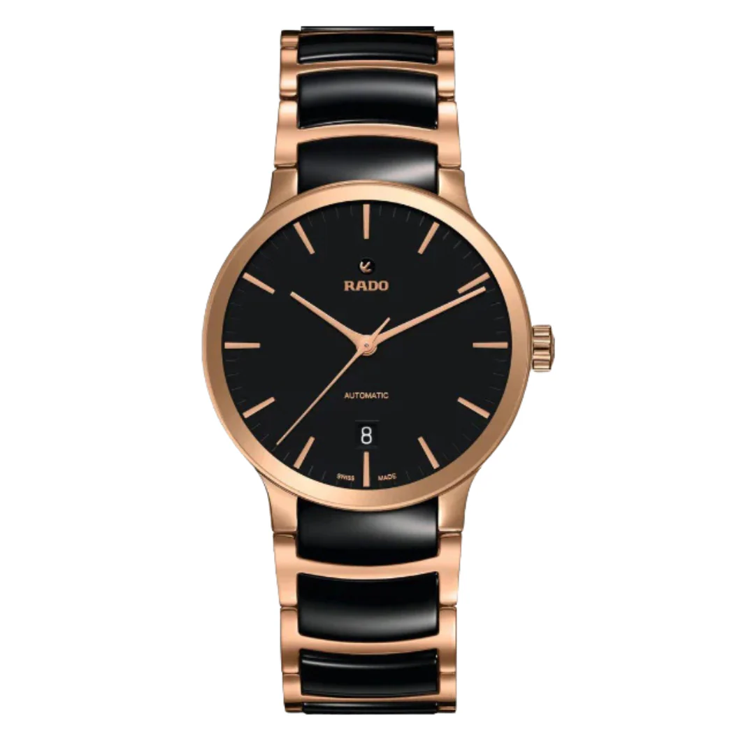 Rado Centrix Two-Tone Stainless Steel Black Dial Automatic Watch for Gents - R30036172