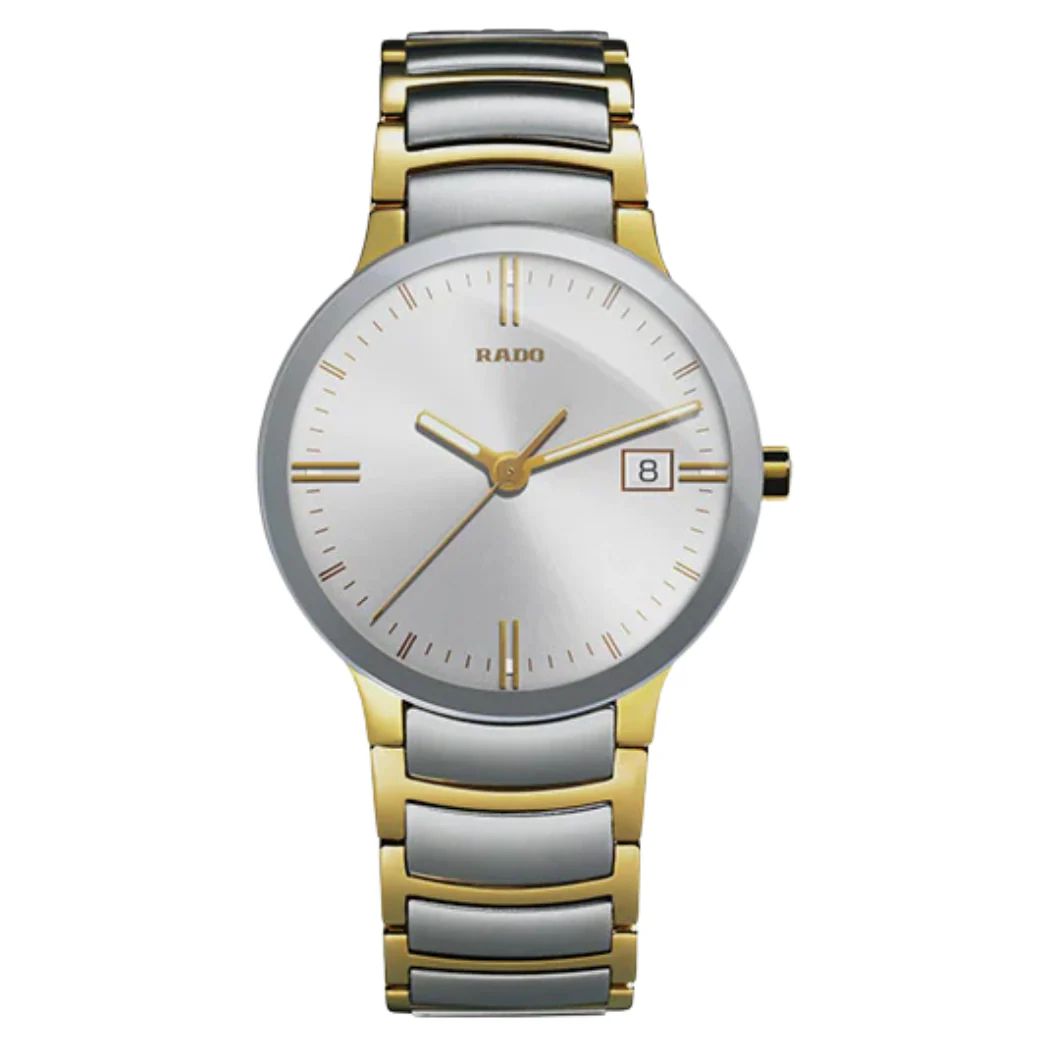 Rado Centrix Two-tone Stainless Steel Silver Dial Quartz Watch for Gents - R30931103