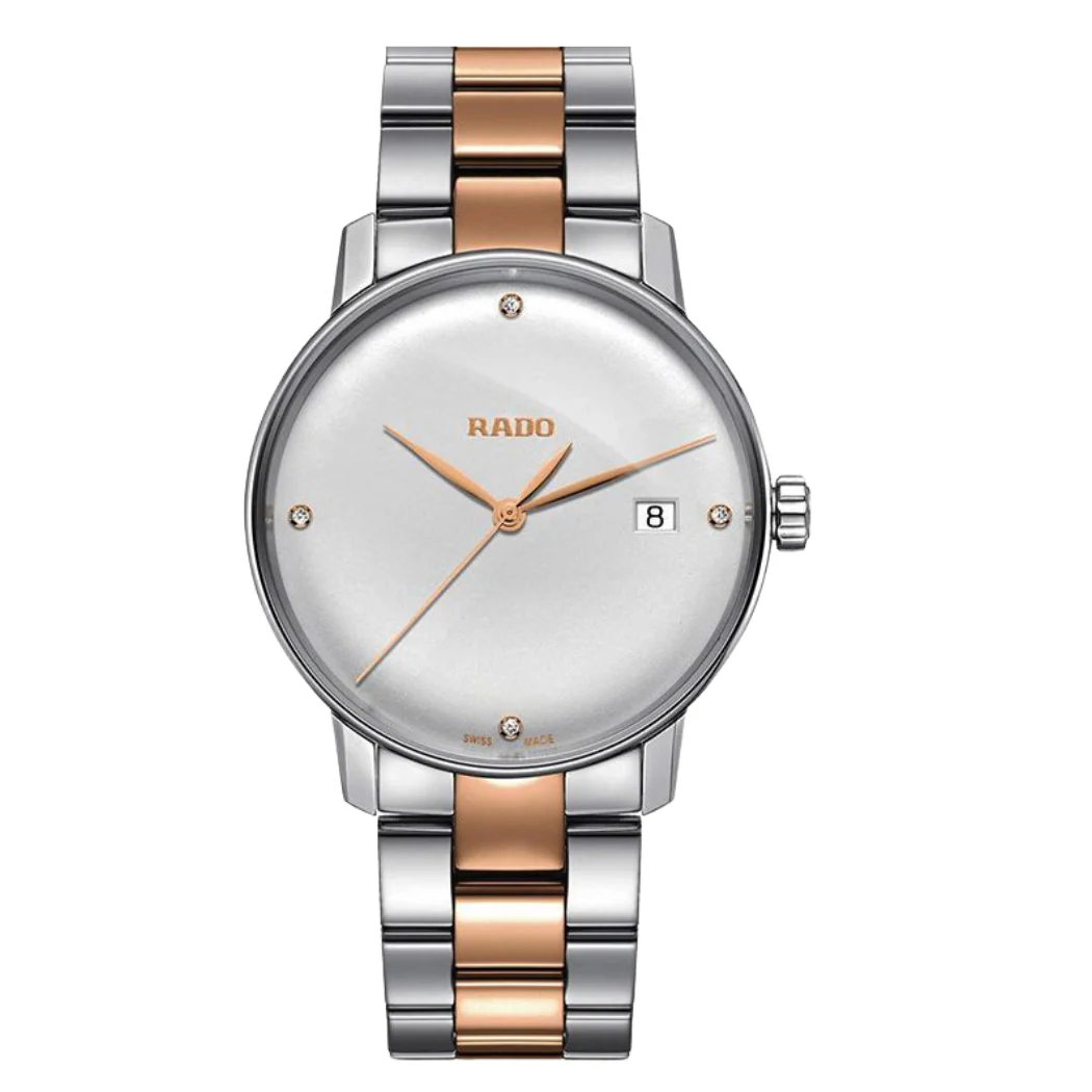 Rado Coupole Classic Two-tone Stainless Steel White Dial Quartz Watch for Gents - R22864722