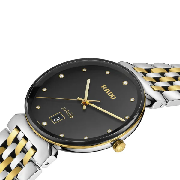 Rado Florence Two-tone Stainless Steel Black Dial Quartz Watch for Unisex - R48912743 - Image 2