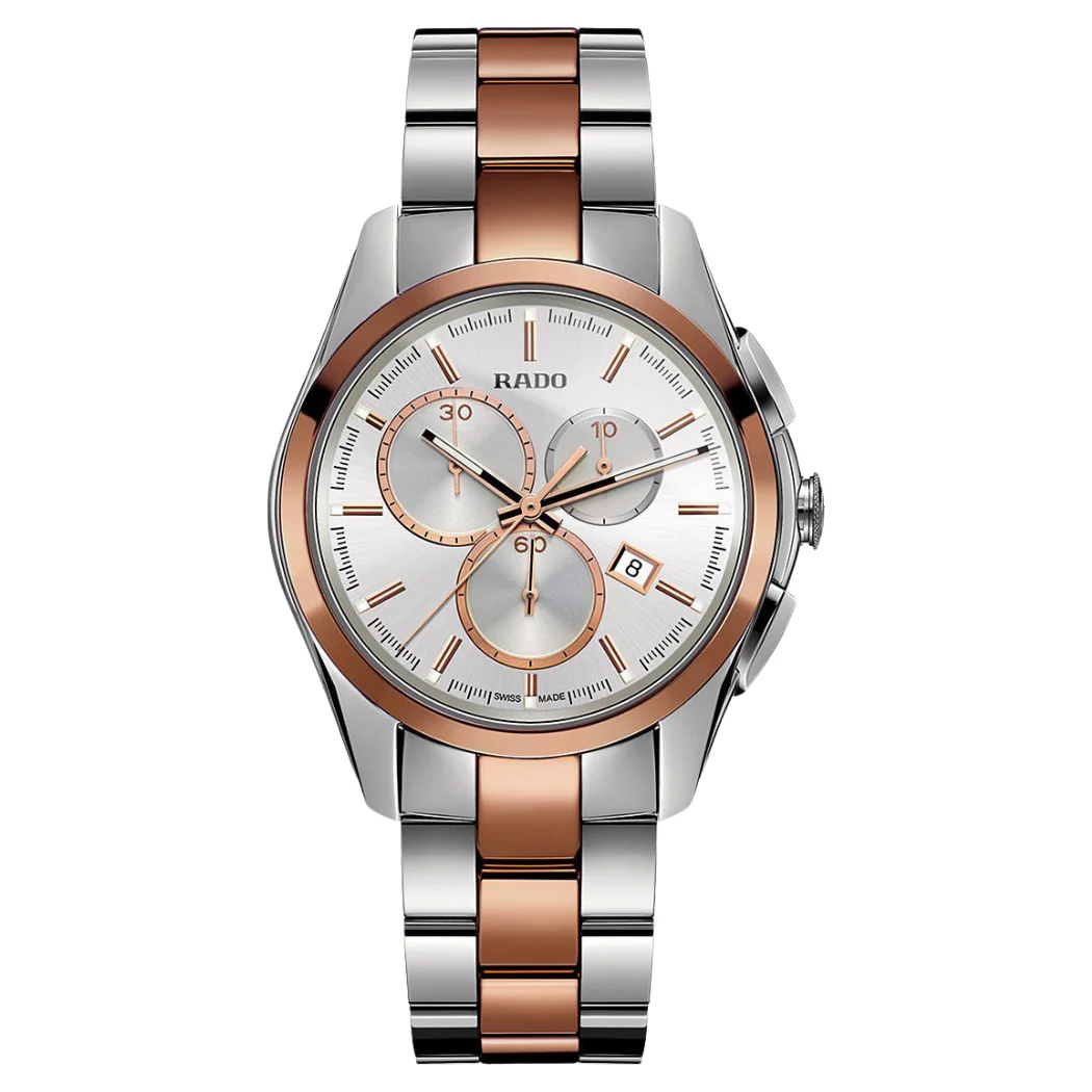 Rado Hyperchrome Two-tone Stainless Steel Silver Dial Chronograph Quartz Watch for Gents - R32039102 - Image 2