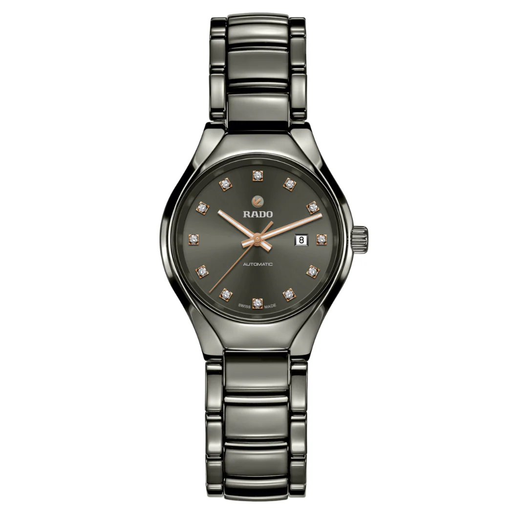 Rado True Black Ceramic Strap Black Dial Automatic Watch for Ladies - R27243732