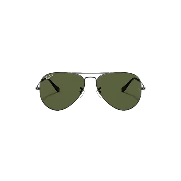 Ray-Ban Aviator Large Metal Gunmetal Green Polarized Sunglasses – RB3025 004/58 (58-14-135)