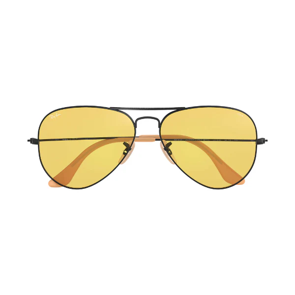 Ray-Ban Black Gold Yellow Aviator Sunglasses - RB3025 002/4A