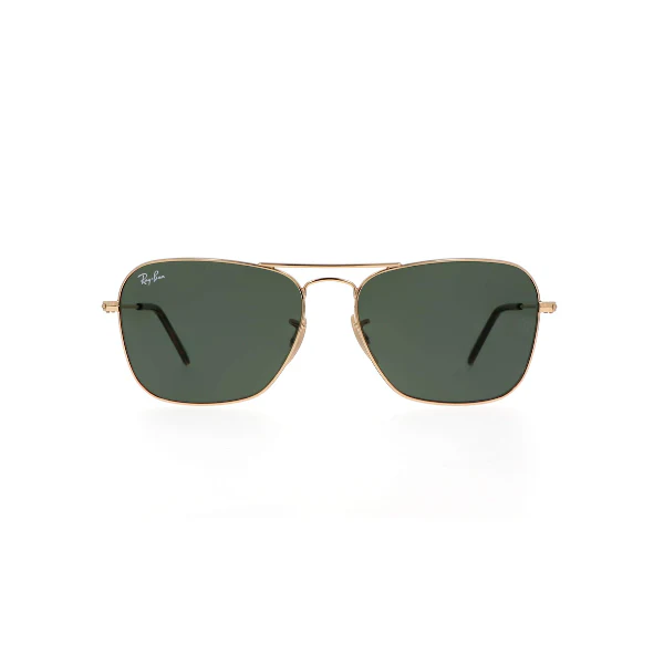 Ray-Ban Caravan Gold Green Square Sunglasses – RB3136 181 (58-15-140)