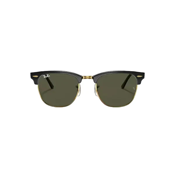 Ray-Ban Clubmaster Black Gold Green Classic Square Sunglasses – RB3016 W3065 (51-21-145)
