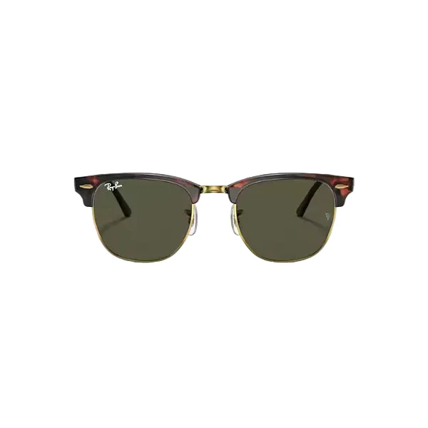 Ray-Ban Clubmaster Tortoise Gold Green Classic Square Sunglasses – RB3016 W0366 (49-21)