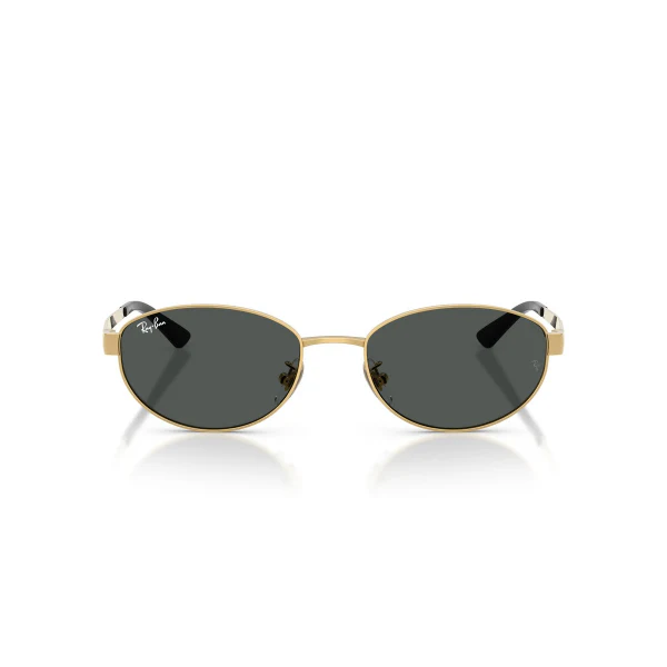 Ray-Ban Gold Dark Grey Oval Sunglasses - RB3774D 001/87
