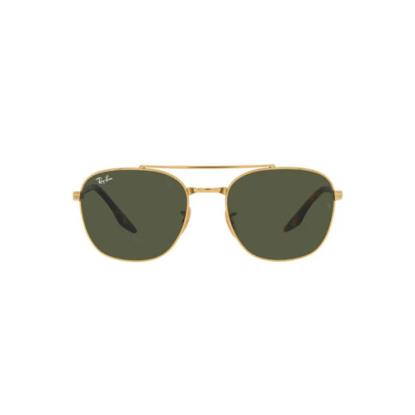 Ray-Ban Gold Green Classic Square Metal Sunglasses – RB3688 001/31 (55-19-145)