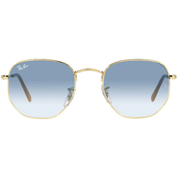 Ray-Ban Hexagonal Flat Lenses Gold Blue Gradient Sunglasses – RB3548 001/3F (54-21-145)