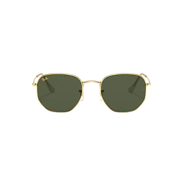 Ray-Ban Hexagonal Flat Lenses Gold Green Classic Sunglasses – RB3548 9196/31 (54-21-145)