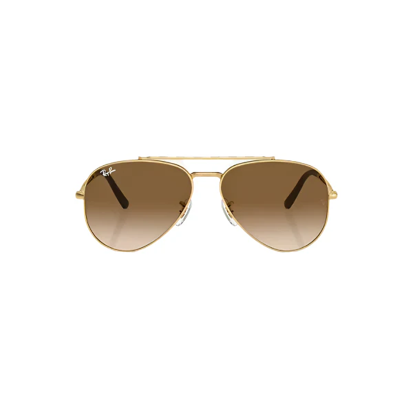 Ray‑Ban RB3625 001/51 New Aviator – Polished Gold Frame with Brown Gradient Glass Lenses – 58‑14