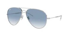 Ray-Ban RB3825 003/3F Aviator Sunglasses Silver Frame Clear-to-Blue Gradient Lens - 62mm - Image 2