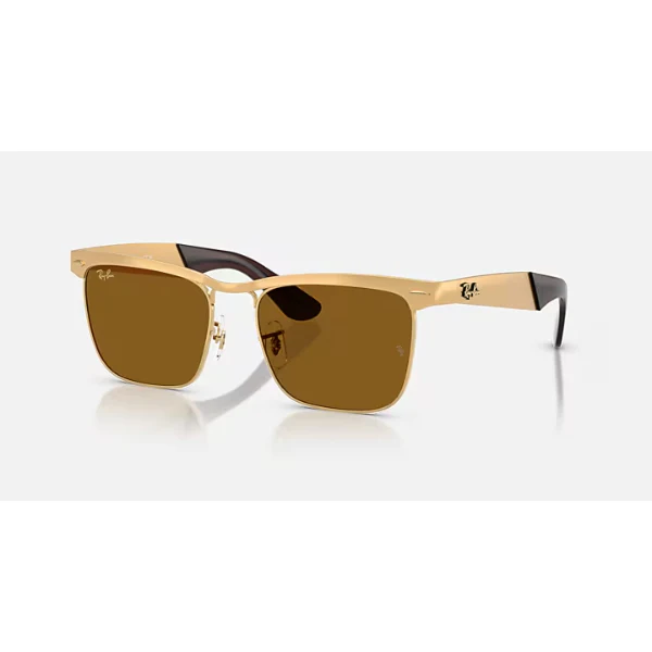 Ray-Ban Gold Brown Classic Square Sunglasses – RB3875 9276/33 (56-18-145) - Image 2
