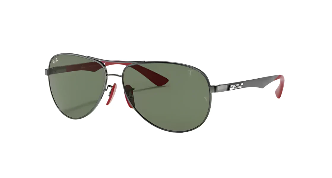 Ray-Ban RB8313M F001/71 Pilot Sunglasses Gold/Gunmetal Frame Green Lens – 61mm - Image 2