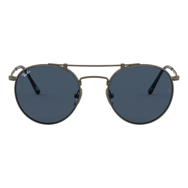 Ray-Ban Round Double Bridge Titanium Rb8147 9138T0 50