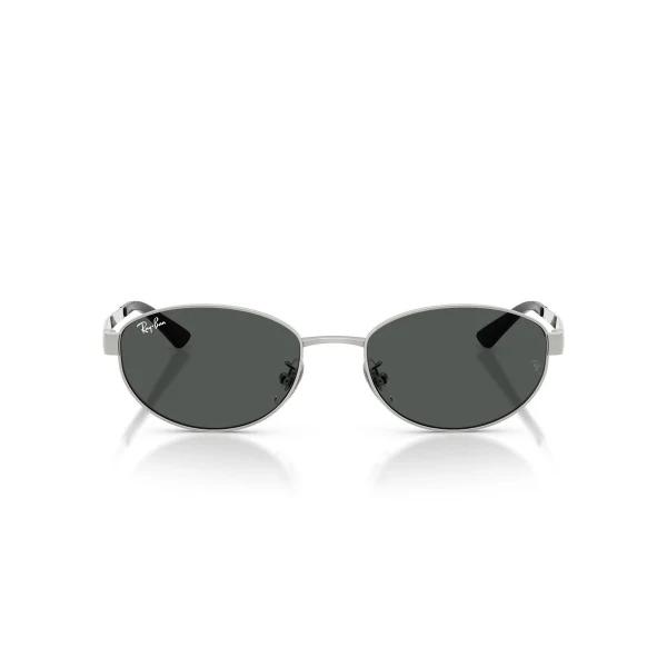 Ray-Ban Silver Dark Grey Oval Sunglasses - RB3774D 003/87