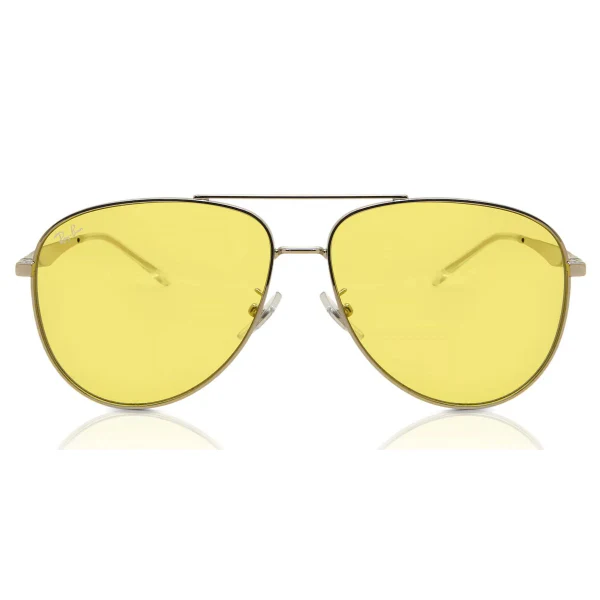 Ray-Ban Silver Yellow Aviator Sunglasses – RB3712D 003/85 (62-14-145)