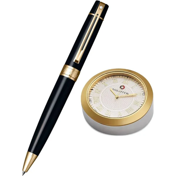 Sheaffer Gift Coll 9325 Black BP+Table Clock Set