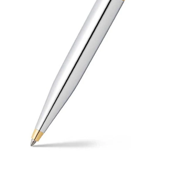 Sheaffer Polished Chrome Gold Tone Trim Ballpoint Pen - Vfm 9422 - Image 2