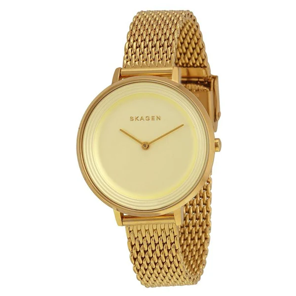 Skagen Ditte Gold Mesh Bracelet Gold Dial Quartz Watch for Ladies - SKW2333 - Image 2