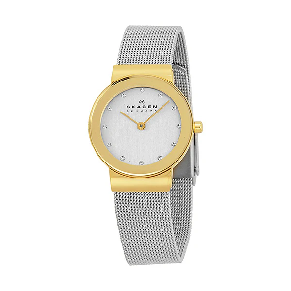 Skagen Freja Lille Silver Mesh Bracelet Mother of pearl Dial Quartz Watch for Ladies - 358SGSCD