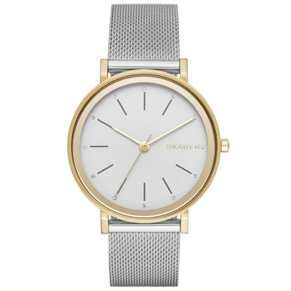 Skagen Hald Silver Mesh Bracelet White Dial Quartz Watch for Ladies - SKW2508
