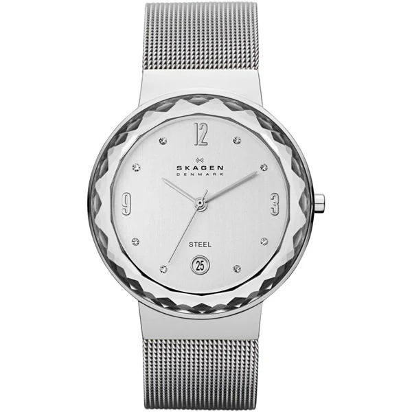 Skagen Leonora Silver Mesh Bracelet Silver white Dial Quartz Watch for Ladies - SKW2004
