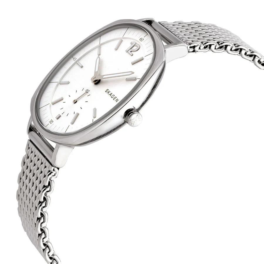 Skagen SKW6255 Silver Mesh Bracelet White Dial Quartz Watch for Gents- SKW6255 - Image 2