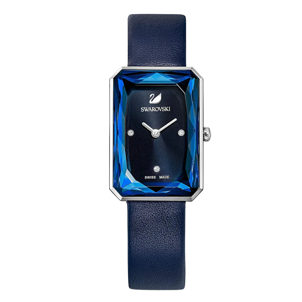 Swarovski Blue Leather Strap Blue Dial Quartz Watch for Ladies - Swarovski 5547713