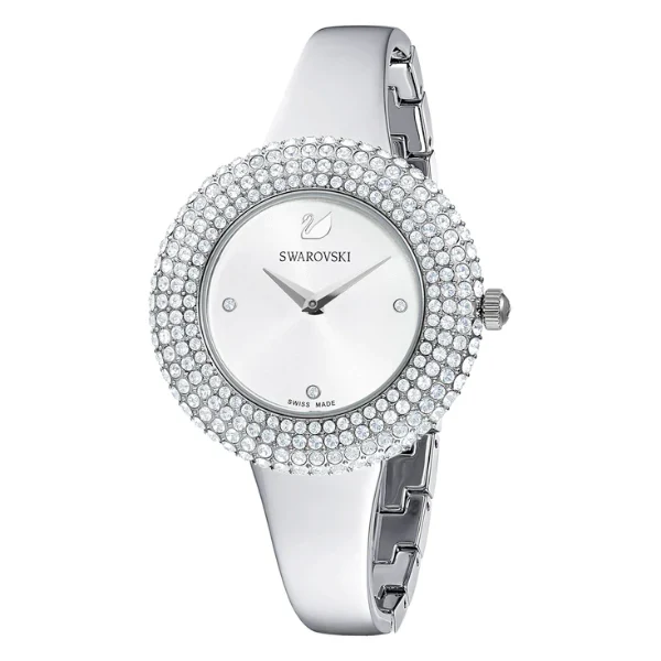 Swarovski Crystal Rose Silver Stainless Steel Silver Dial Quartz Watch for Ladies - 5483853