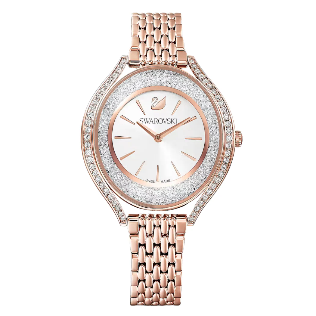 Swarovski Crystalline Aura Rose-gold Stainless Steel White Dial Quartz Watch for Ladies - 5519459