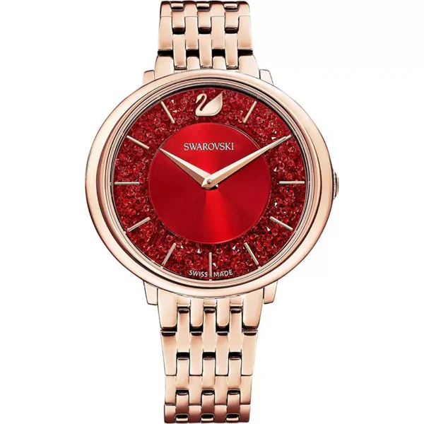 Swarovski Crystalline Chic Rose Gold Stainless Steel Red Dial Quartz Watch for Ladies - 5547608