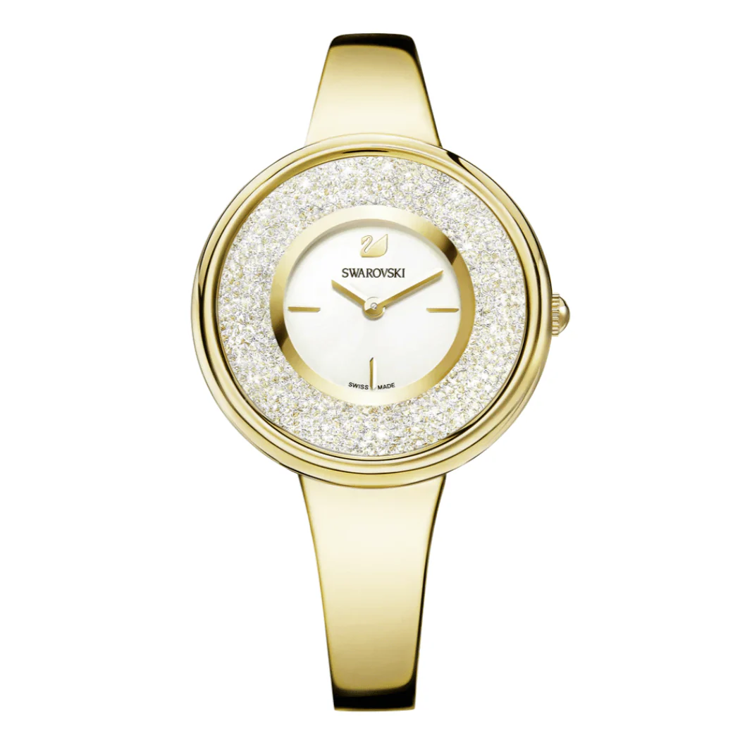 Swarovski Crystalline Gold Stainless Steel White Dial Quartz Watch for Ladies - 5269253