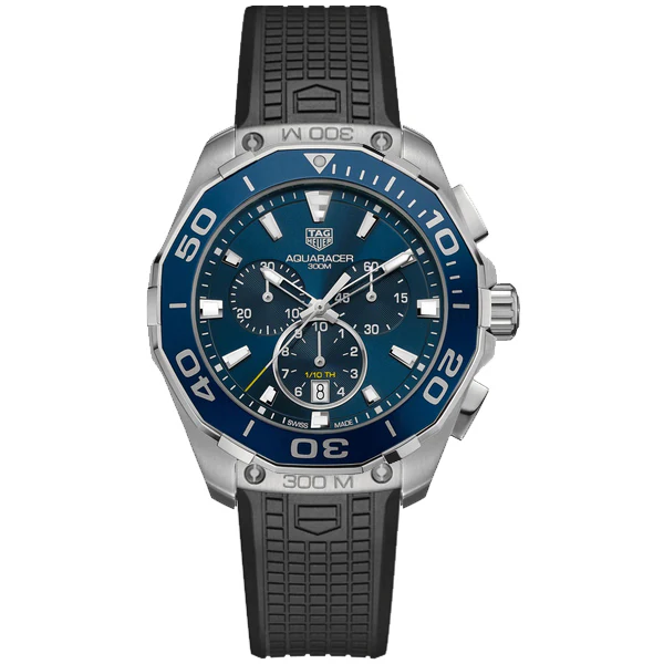 Tag Heuer Aquaracer Black Rubber Blue Dial Quartz Watch for Gents - CAY111BFT6041