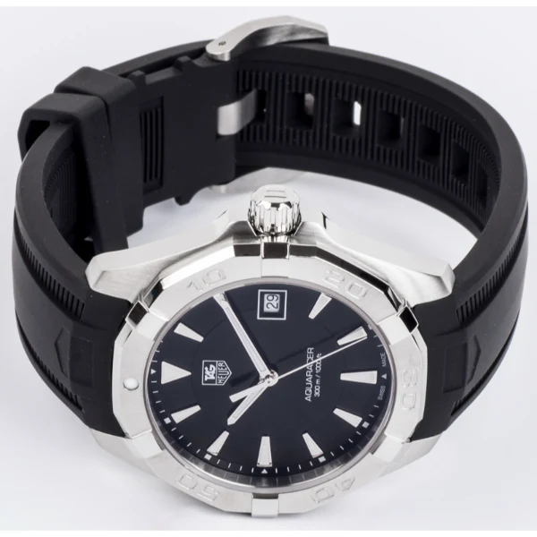 Tag Heuer Aquaracer Black Silicone Black Dial Quartz Watch for Gents - WAY111D.FT8021 - Image 2