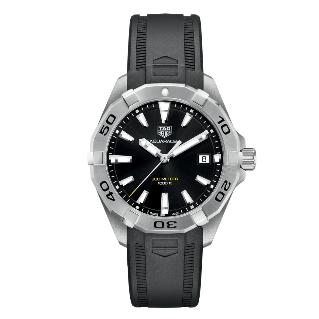 Tag Heuer Aquaracer Black Silicone Black Dial Quartz Watch for Gents - WBD1110.FT8021