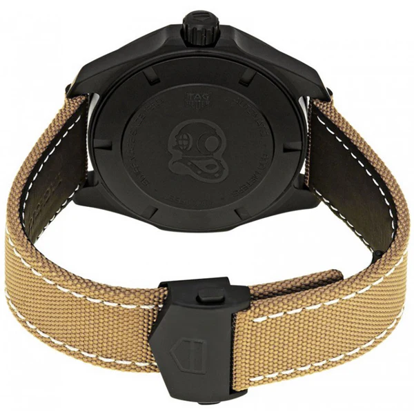 Tag Heuer Aquaracer Brown Leather Strap Black Dial Quartz Watch for Gents - WAY208CFC6383 - Image 2
