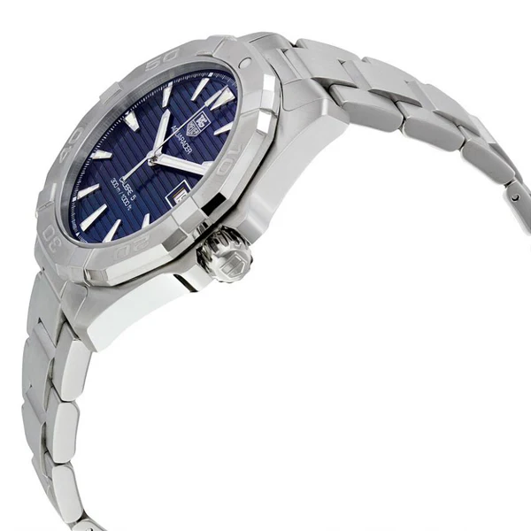 Tag Heuer Aquaracer Caliber 5 Silver Stainless Steel Blue Dial Automatic Watch for Gents - WAY2112.BA0928 - Image 3
