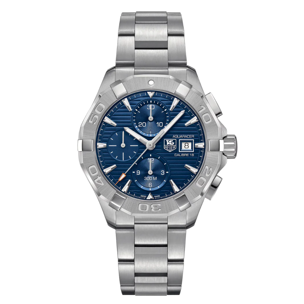 Tag Heuer Aquaracer Calibre 16 Silver Stainless Steel Blue Dial Automatic Watch for Gents - CAY2112BA0927
