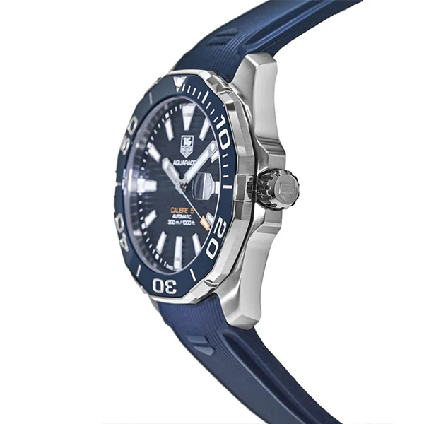 Tag Heuer Aquaracer Calibre 5 Blue Silicone Blue Dial Automatic Watch for Gents - WAY211C.FT6155 - Image 3