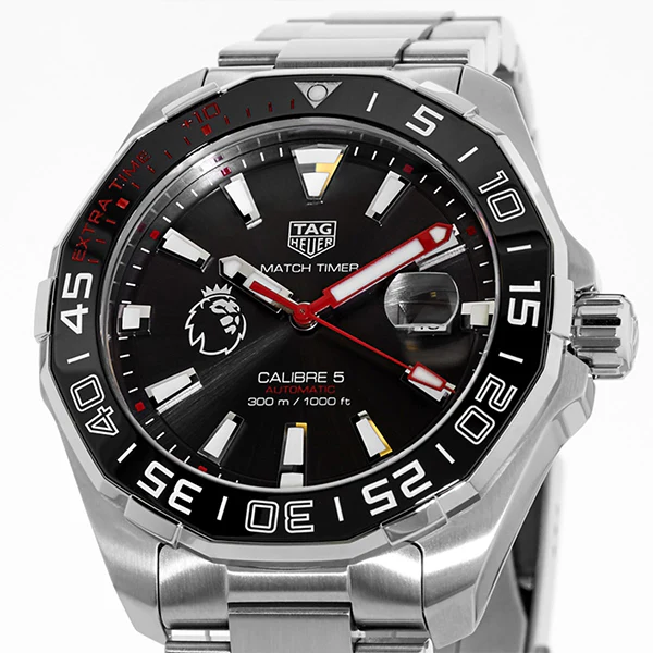 Tag Heuer Aquaracer Calibre 5 Premiere League Edition Silver Stainless Steel Black Dial Automatic Watch for Gents - WAY201D.BA0927 - Image 3