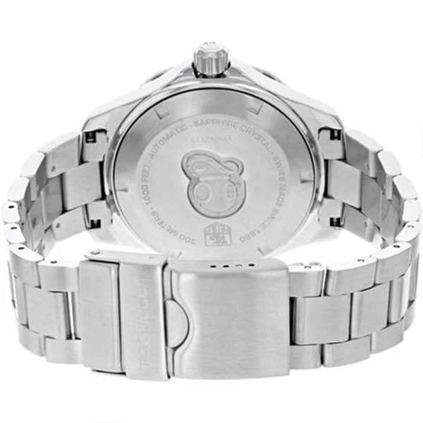 Tag Heuer Aquaracer Calibre 5 Silver Stainless Steel Black Dial Automatic Watch for Gents- WAN2110.BA0822 - Image 3