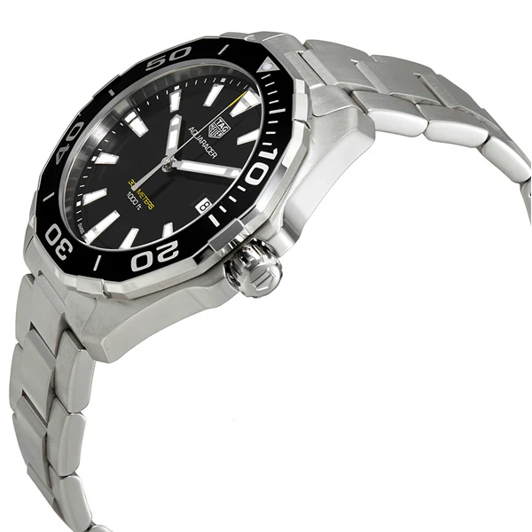 Tag Heuer Aquaracer Silver Stainless Steel Black Dial Quartz Watch for Gents - WAY101ABA0746 - Image 2