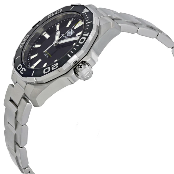 Tag Heuer Aquaracer Silver Stainless Steel Black Dial Quartz Watch for Gents - WAY111ABA0928 - Image 2
