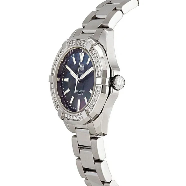 Tag Heuer Aquaracer Silver Stainless Steel Black Dial Quartz Watch for Ladies - WAY131PBA0748 - Image 2