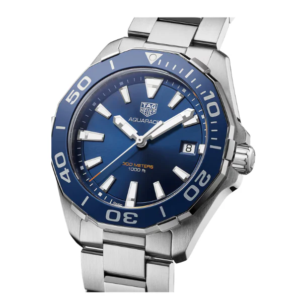 Tag Heuer Aquaracer Silver Stainless Steel Blue Dial Quartz Watch for Gents - WAY111CBA0928 - Image 2