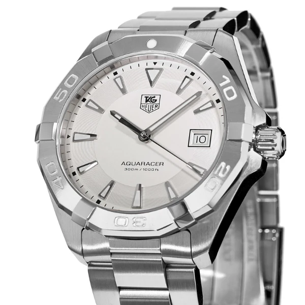 Tag Heuer Aquaracer Silver Stainless Steel Grey Dial Quartz Watch for Gents- WAY1111BA0928 - Image 3