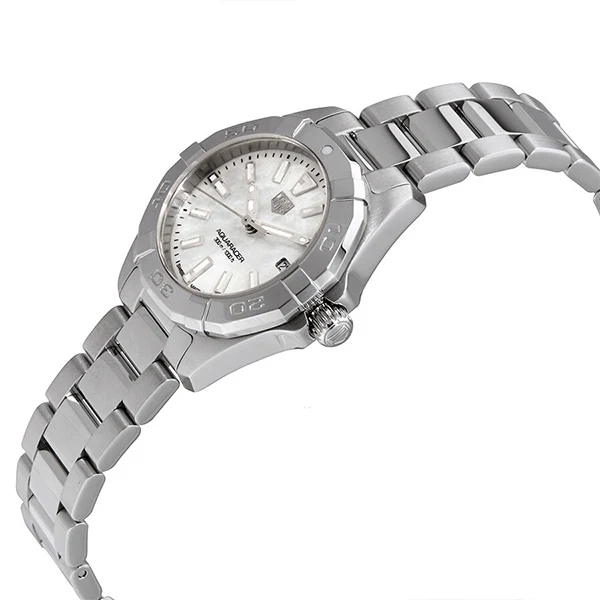 Tag Heuer Aquaracer Silver Stainless Steel White Mother of Pearl Dial Quartz Watch for Ladies- WBD1411.BA0741 - Image 2