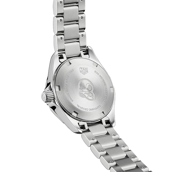 Tag Heuer Aquaracer Silver Stainless Steel White Mother of Pearl Dial Quartz Watch for Ladies- WBD1411.BA0741 - Image 3